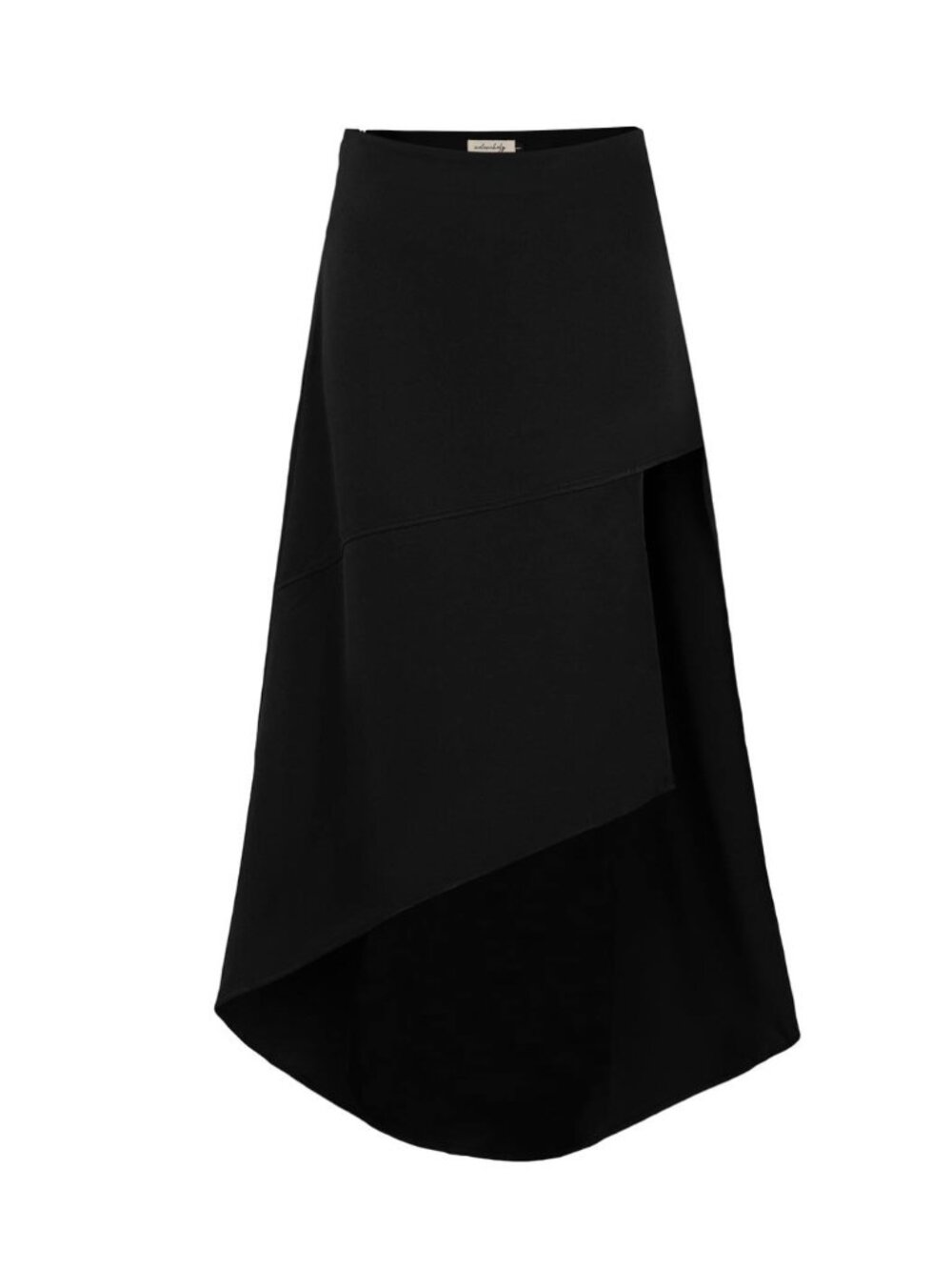 Black Asymmetrical Midi Skirt - Picture 6 of 6